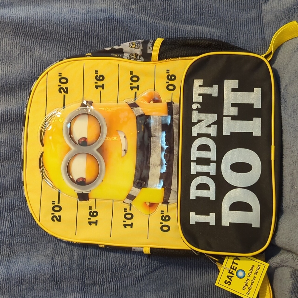 Minions DAVE, Book Bag w/Attachable Lunch Bag, New